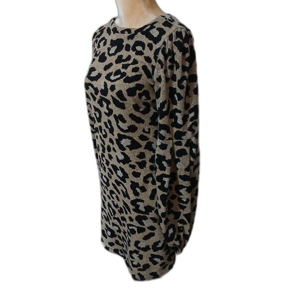 143 Story by Line Up long sleeve animal print tunic/short dress sz L pullover - Picture 3 of 4